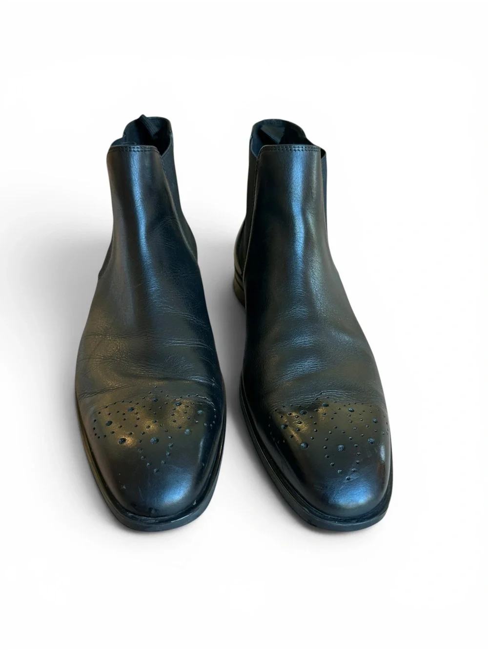 Donald J Pliner Santino-M Men’s 11 M Black Leather Chelsea Ankle Boots Italy